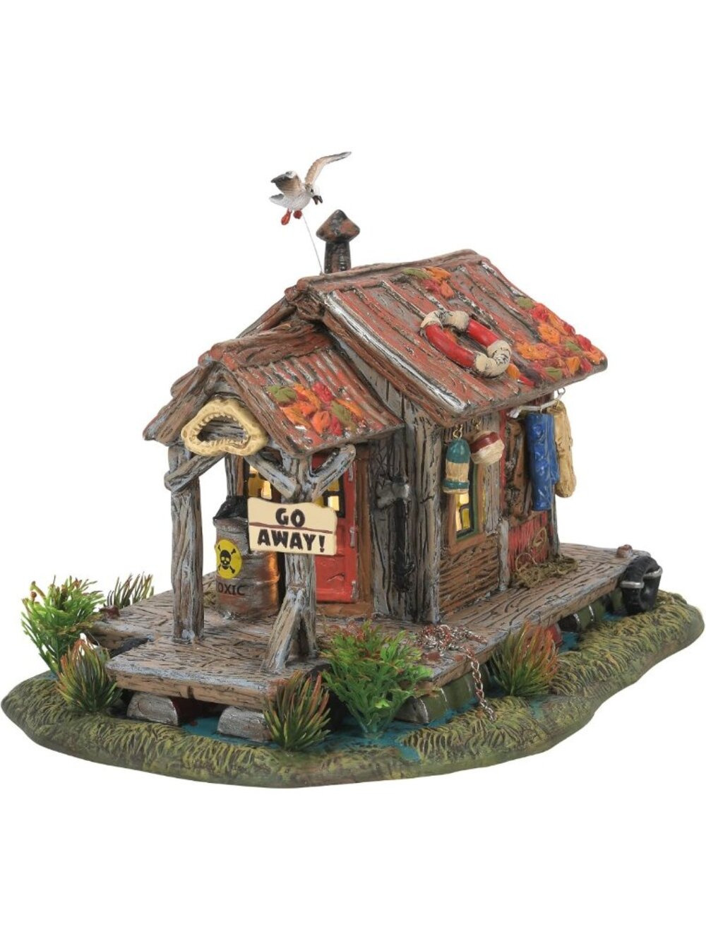 Haunted Swamp Shanty Lit Building - Halloween Decor, 6.1 Inch, Multicolor